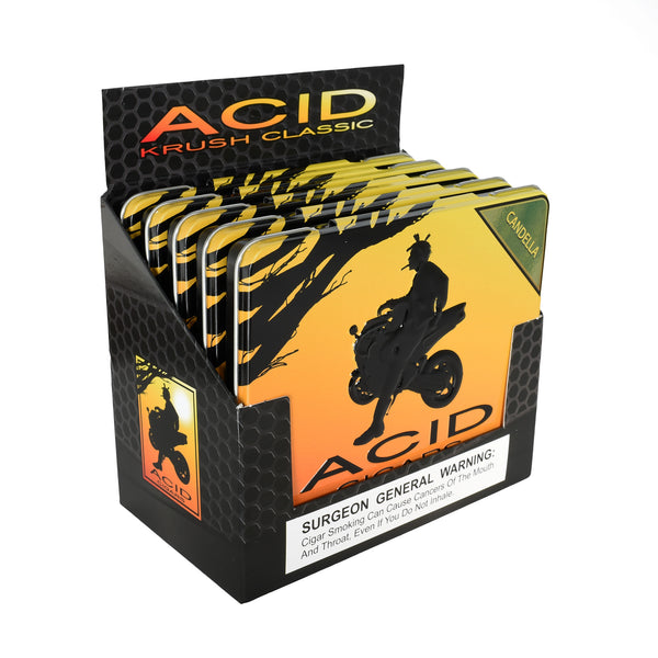 Drew Estate ACID Krush Green Candela Tin 10ct 4 x 32 cigar tin