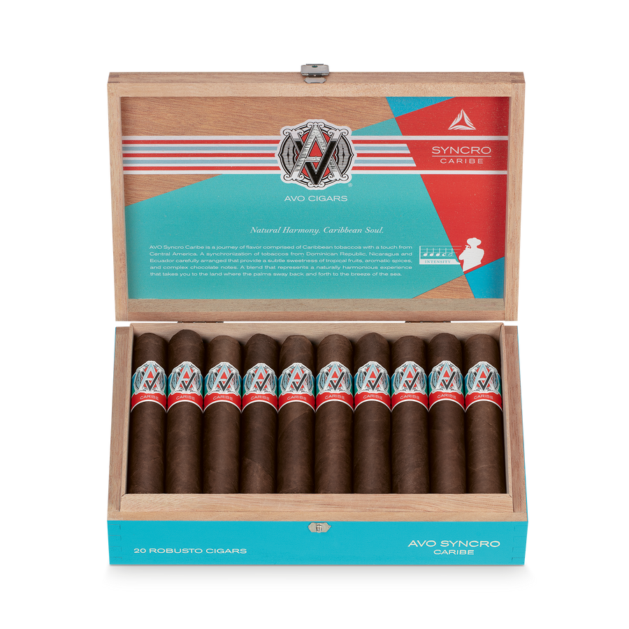 Avo Syncro Caribe Robusto 5 x 50 open cigar box
