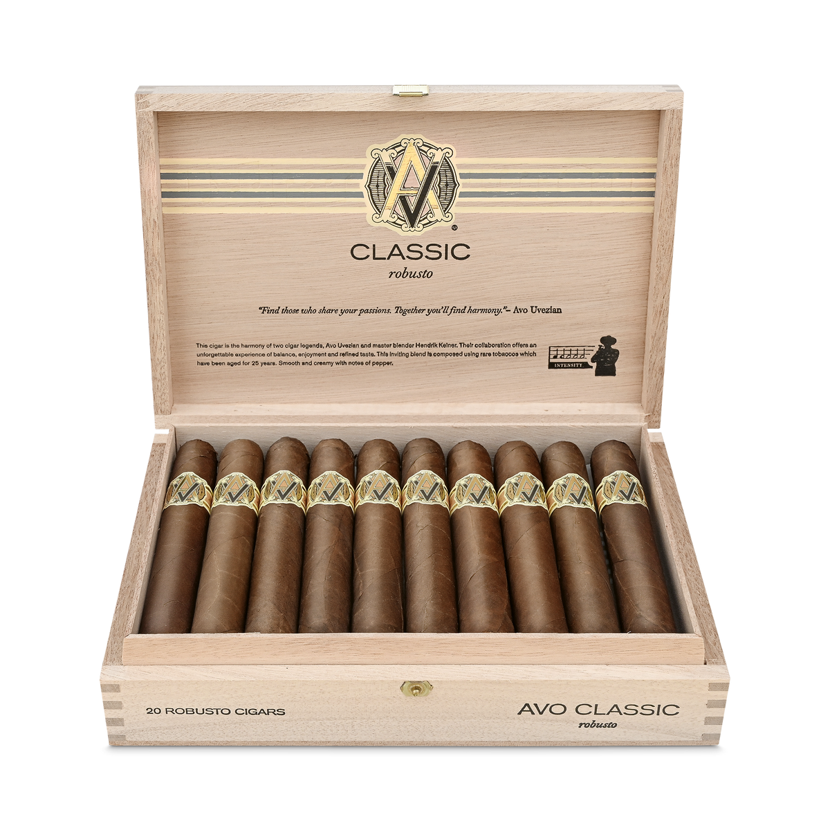 Avo Classic Robusto 5 x 50 open cigar box