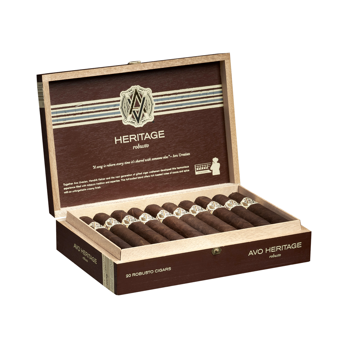 Avo Heritage Robusto 4.875 x 50 open cigar box