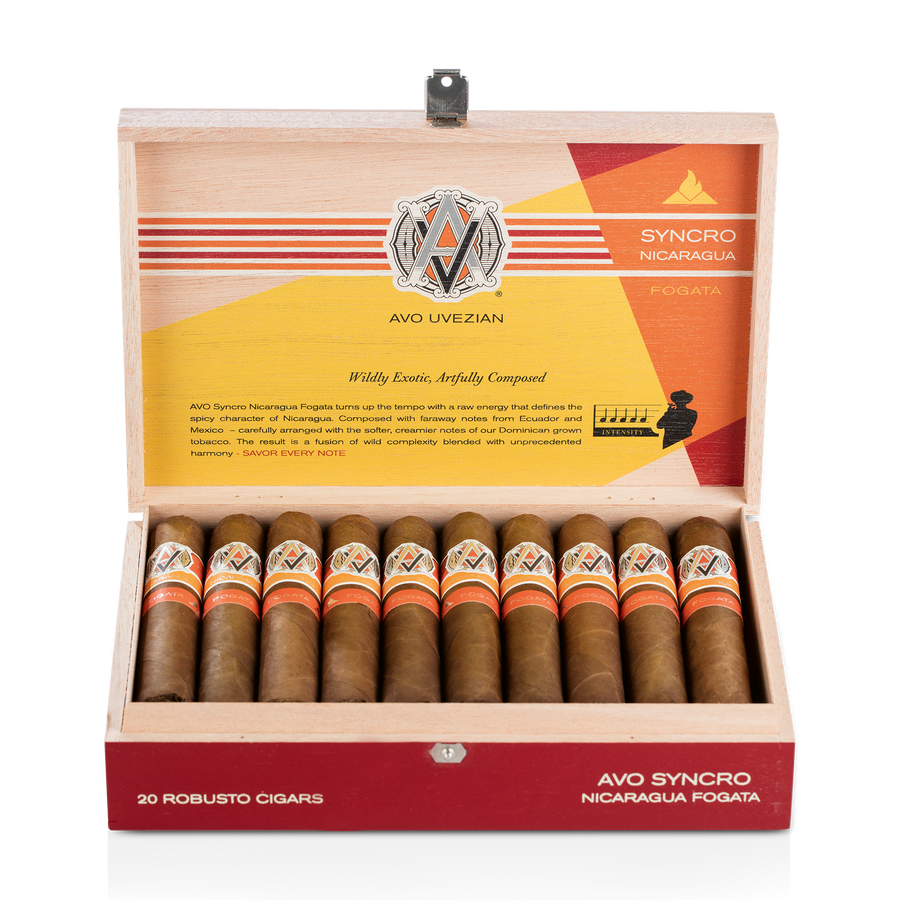 Avo Syncro Nicaragua Fogata Robusto 5 x 50 open cigar box