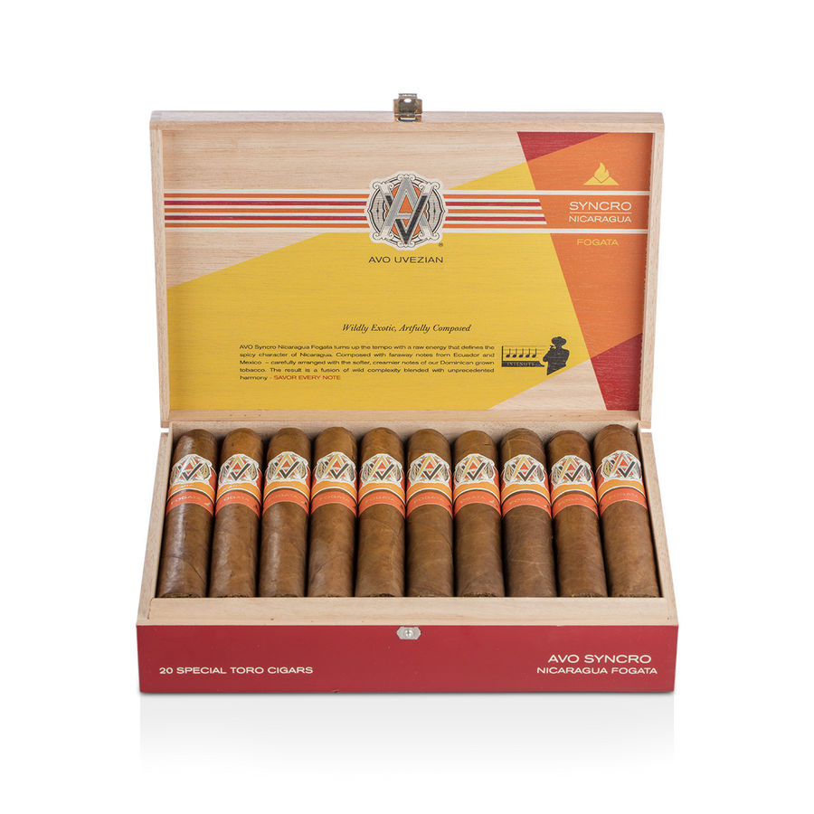 Avo Syncro Nicaragua Fogata Special Toro 6 x 60 open cigar box