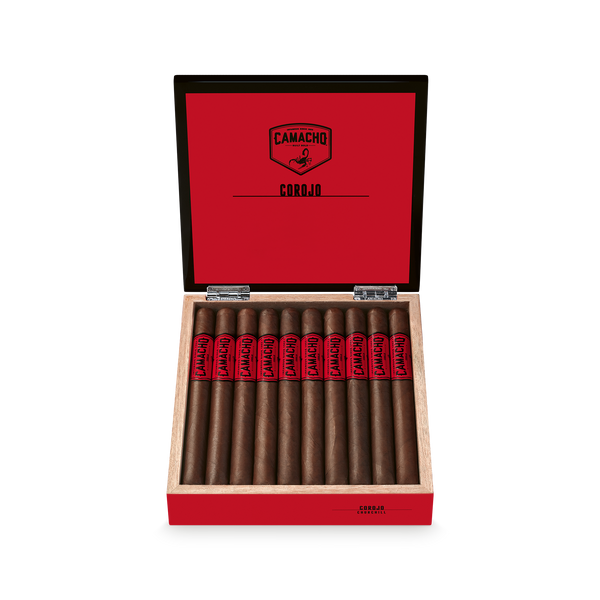 Camacho Corojo Churchill 7 x 48 open cigar box
