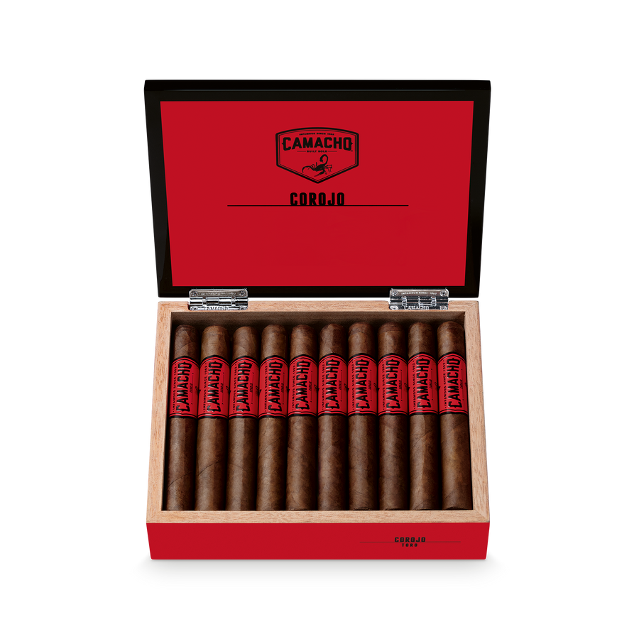 Camacho Corojo Toro 6 x 50 open cigar box