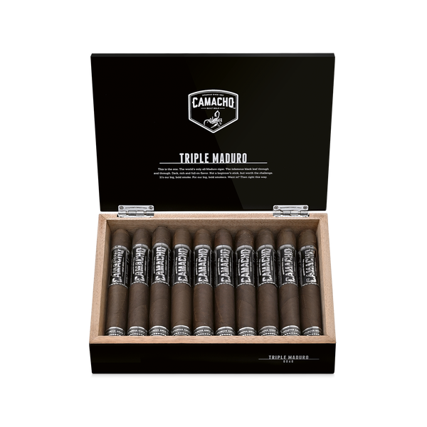 Camacho Triple Maduro Gordo 6 x 60 open cigar box