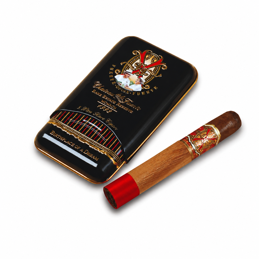 Arturo Fuente OpusX Robusto Tin of 3 cigar tin with cigar