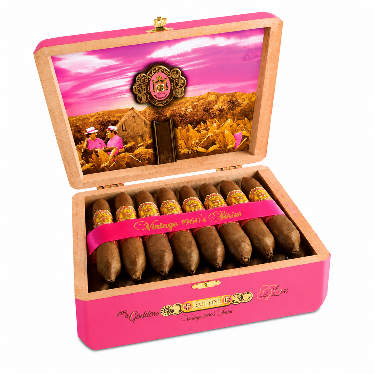 Arturo Fuente Rare Pink Work of Art open cigar box