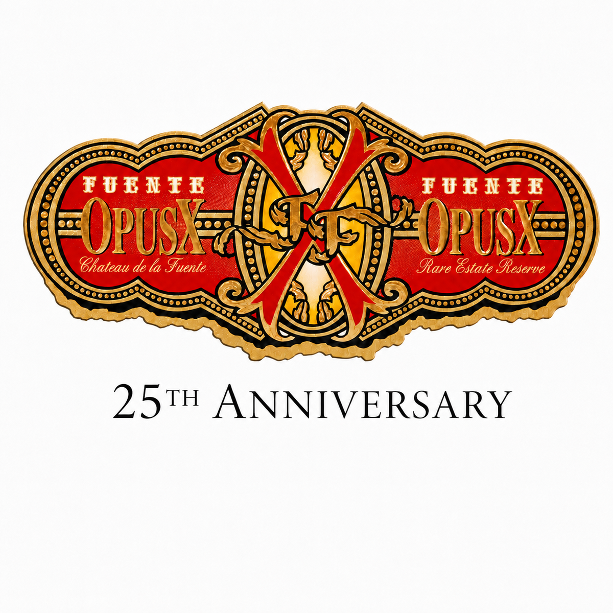 Arturo Fuente OpusX 25th Anniversary Tributo Churchill cigar logo