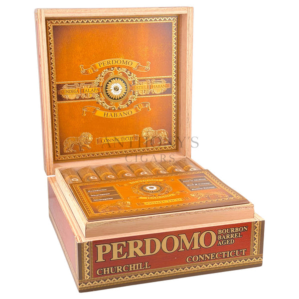 Perdomo Habano Bourbon Barrel Aged Connecticut Churchill - Open Box