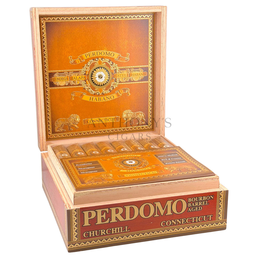 Perdomo Habano Bourbon Barrel Aged Connecticut Churchill - Open Box