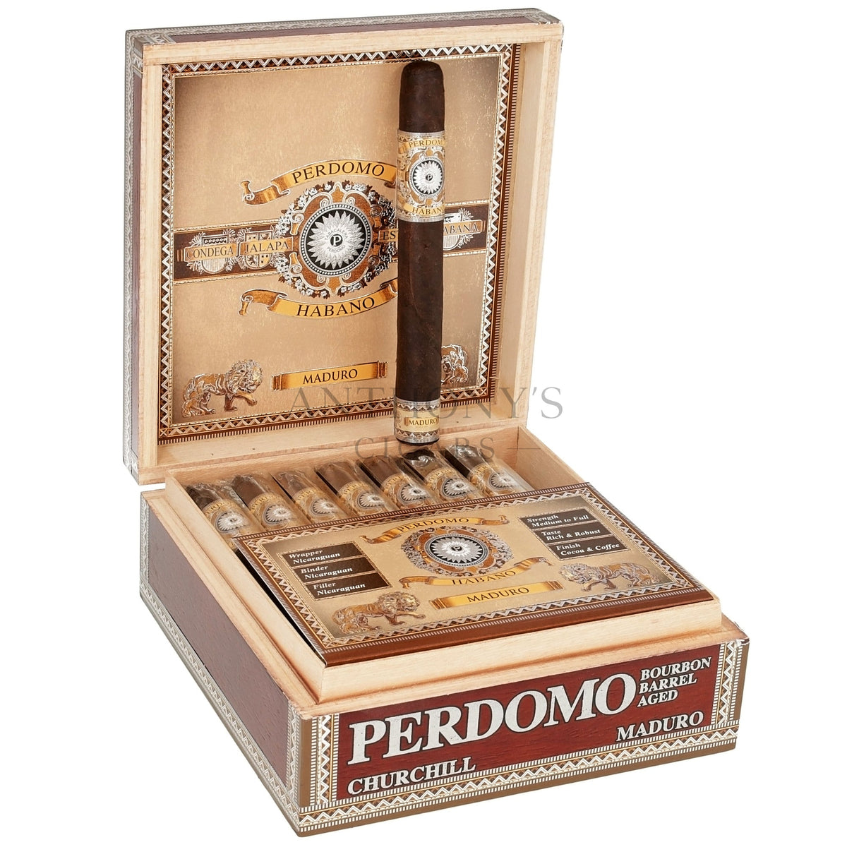 Perdomo Habano Bourbon Barrel Aged Maduro Churchill - Open Box