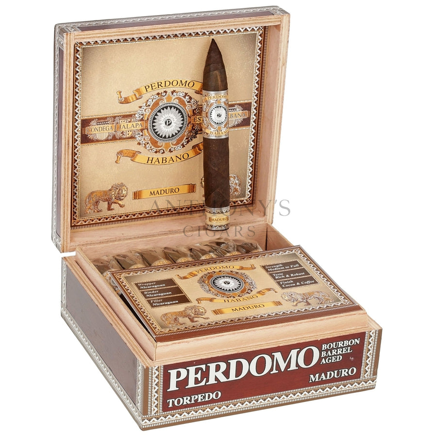 Perdomo Habano Bourbon Barrel Aged Maduro Torpedo - Open Box