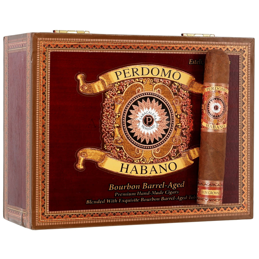Perdomo Habano Bourbon Barrel Aged Sungrown Robusto - Closed Box