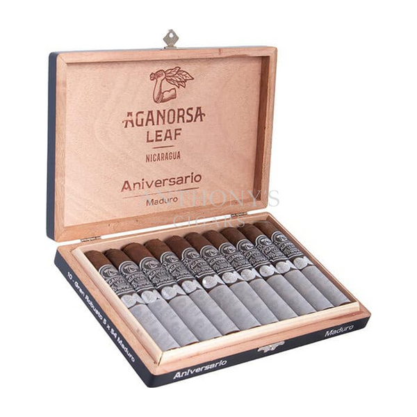Aganorsa Leaf Aniversario Maduro Gran Robusto cigar box