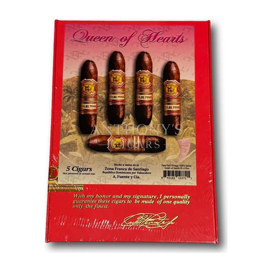 Arturo Fuente Rare Pink Queen of Hearts 5 Pack cigar box closed