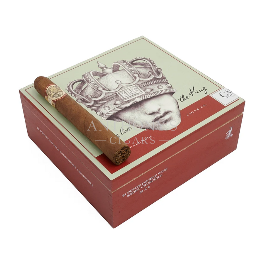 Caldwell Long Live the King Petit Double Wide Short Churchill cigar box closed