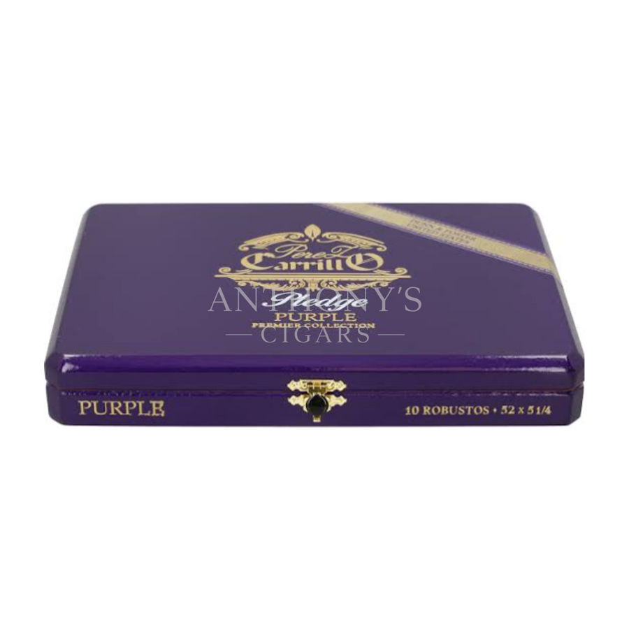 Casa Carrillo Limited Edition Pledge Purple Robusto cigar box closed