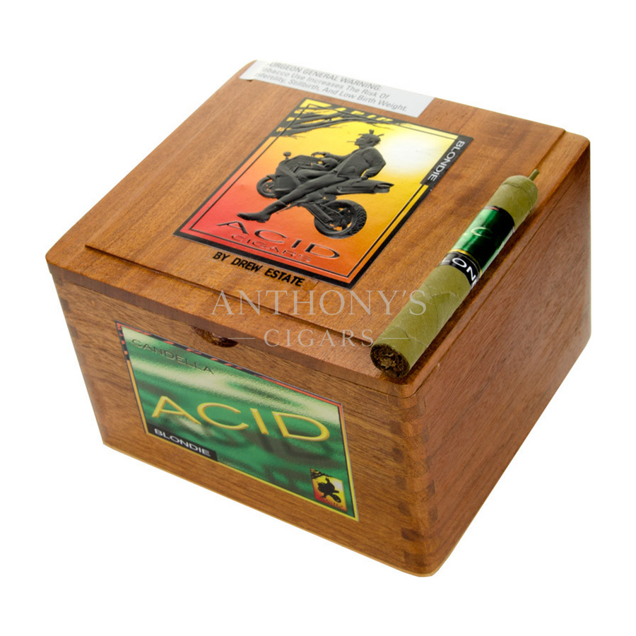 Drew Estate ACID Blondie Candela cigar box closed