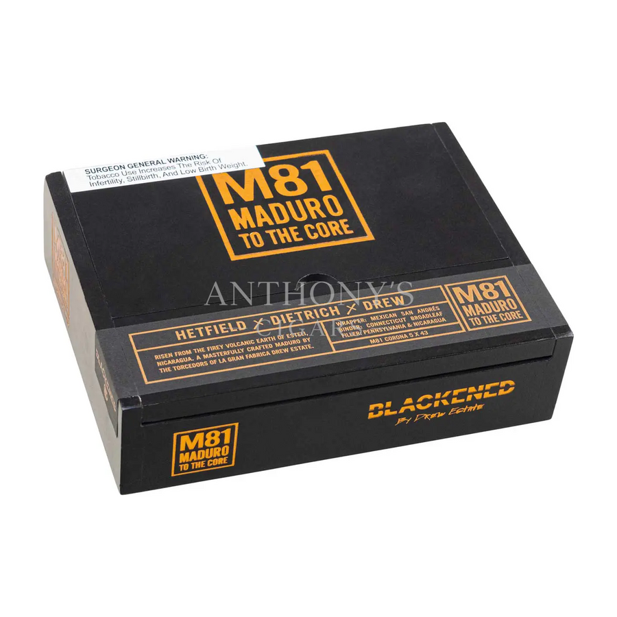 Drew Estate Blackened M81 Maduro Corona cigar box closed
