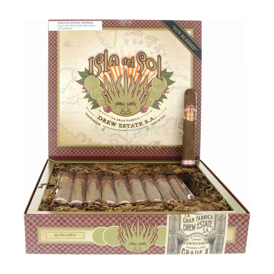 Drew Estate Isla del Sol Sun Grown Robusto cigar box