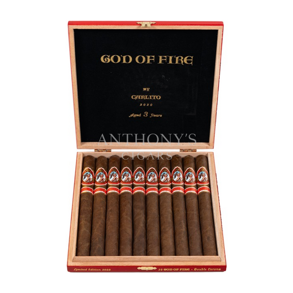 God of Fire by Carlito Double Corona cigar box