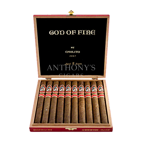 God of Fire by Carlito Double Robusto cigar box