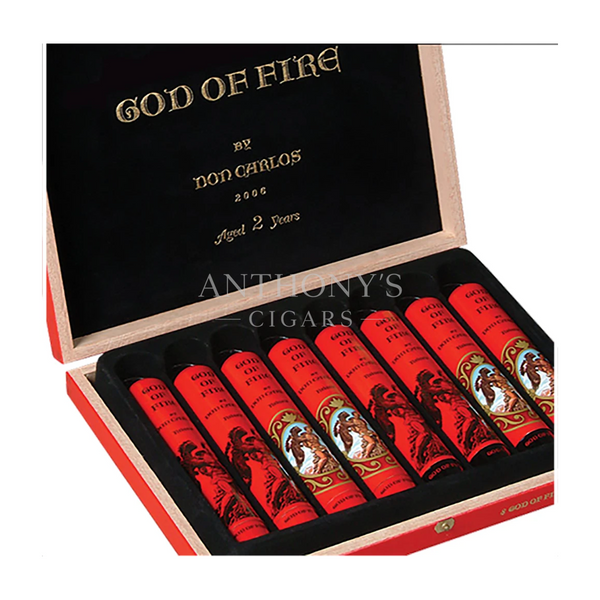 God of Fire by Don Carlos Robusto Tubo cigar box