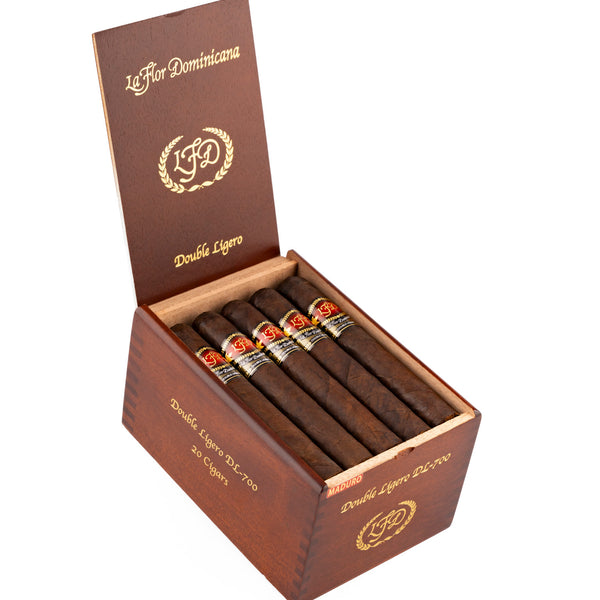 La Flor Dominicana Double Ligero DL-700 Maduro open cigar box