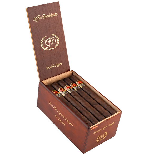 La Flor Dominicana Double Ligero Digger Maduro open cigar box