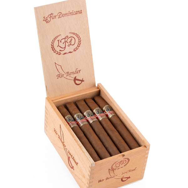 La Flor Dominicana Air Bender Double Press Chisel open cigar box