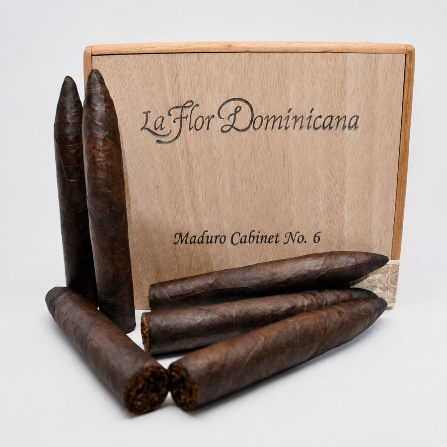 La Flor Dominicana Limited Production Maduro Cabinet No. 6 cigar box